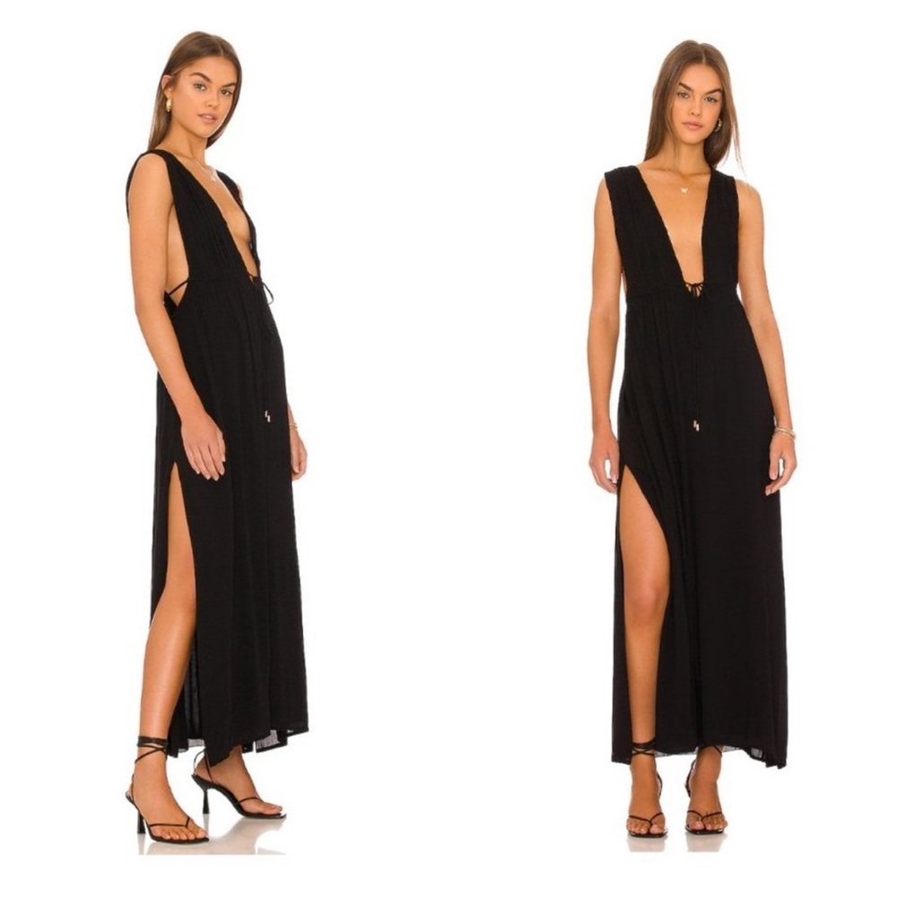 Indah Titanium Maxi Dress in Black Size XS